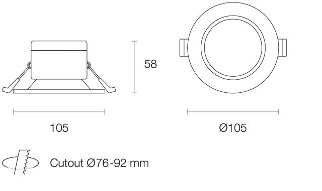 ECONOLED EC7 Trend Downlight 7w LED Tri Colour - White EC7-TRI-W-LT
