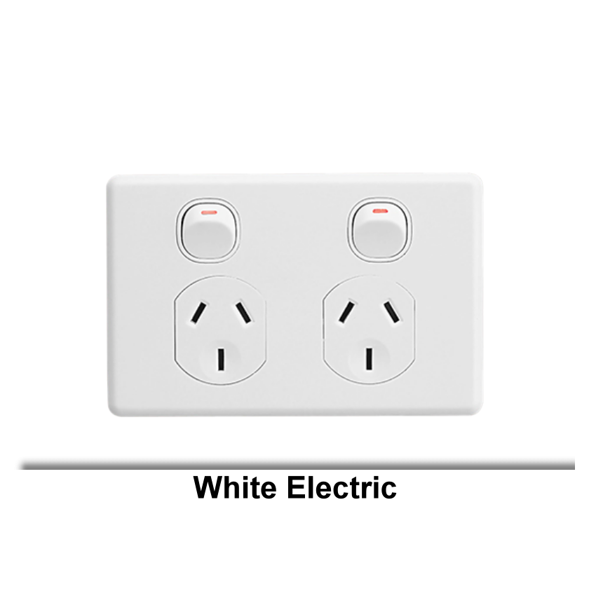 10 x Clipsal Classic Genuine Double Power point GPO White BOX OF C2025-WE