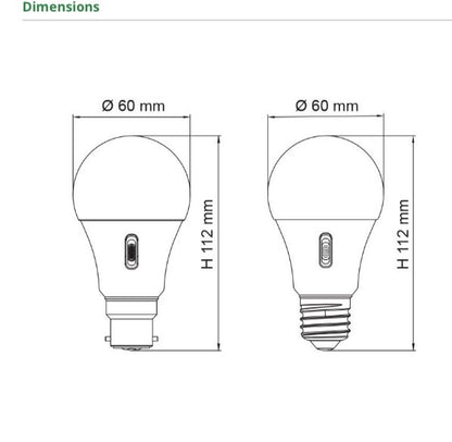 SAL OPAL LGS10TC - 10W/E27 LED SMD GLS STYLE TRICOLOR SELECTABLE QTY 20