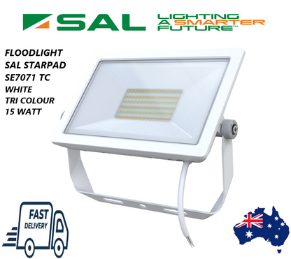 SAL Starpad 15W LED Flood Light Tri Colour White Frame | SE7071/15TCWH