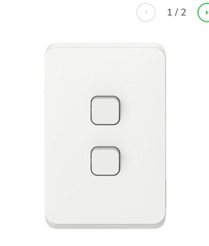 x10 Clipsal Iconic 2 Gang Switch Grid and Skin | 3042VHVW