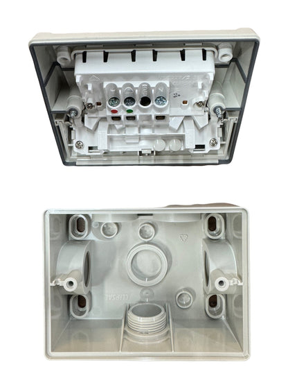 Clipsal by Schneider Electric WSC227/2-RG Double Weatherproof Power Point IP54