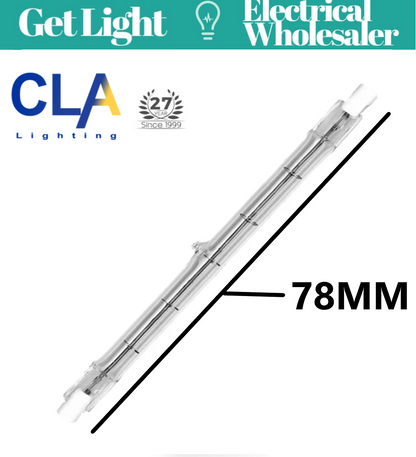 CLA Linear Halogen Globe R7/R7S Base 78MM Long 120 Watt CLAJ118MM120W
