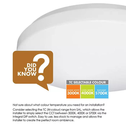 SAL National Led Oyster Disc 25W Ctc 300Mm O/D White - SL2105/30TC