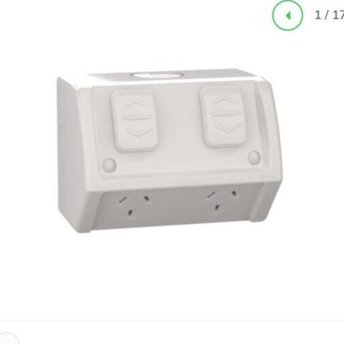 Clipsal by Schneider Electric WSC227/2-RG Double Weatherproof Power Point IP54
