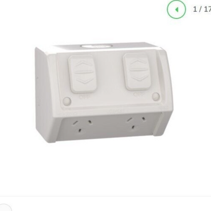Clipsal by Schneider Electric WSC227/2-RG Double Weatherproof Power Point IP54