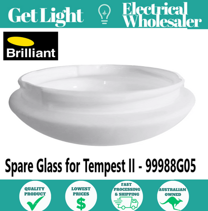 Brilliant Tempest II Ceiling Fan Replacement Glass Cover - 99988G05