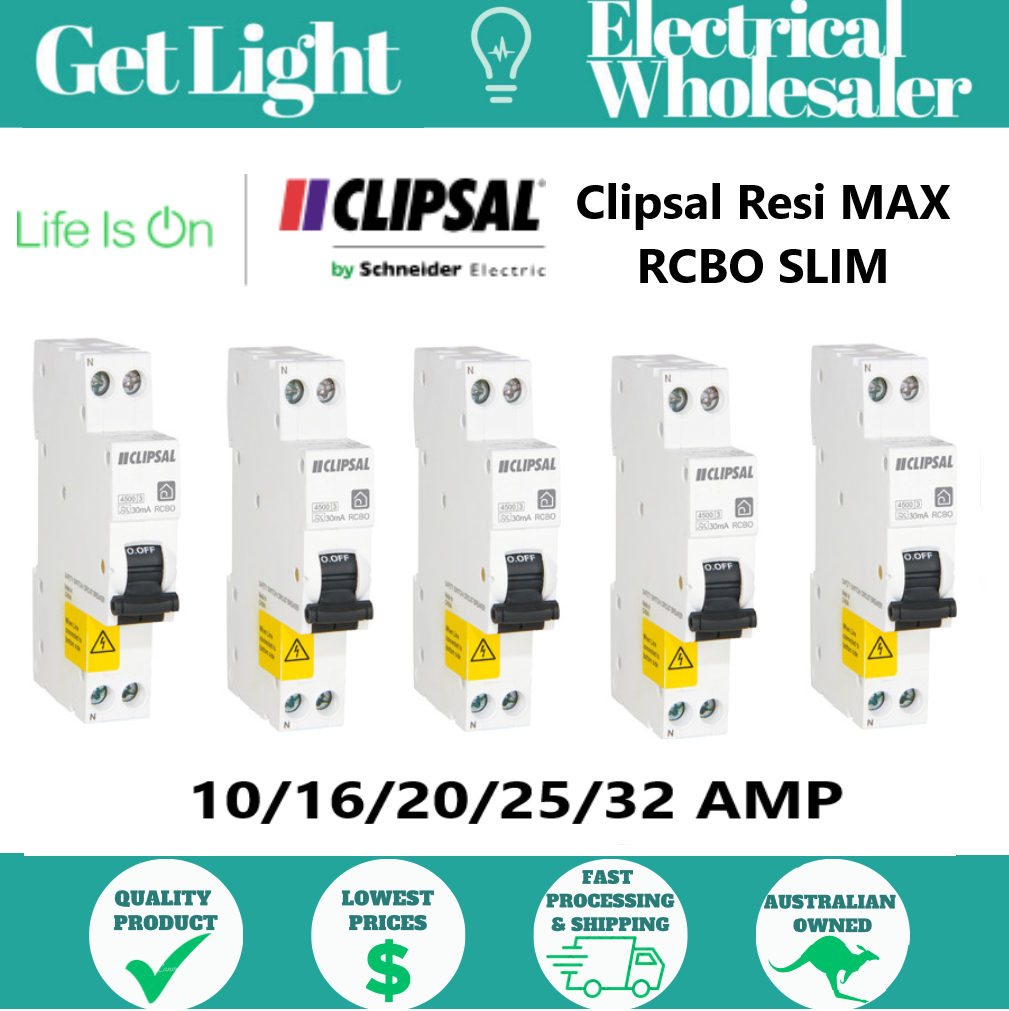 Clipsal Resi MAX RCBO Slim RCD/MCB Circut Breaker Safety Switch10/16/20/25/32amp