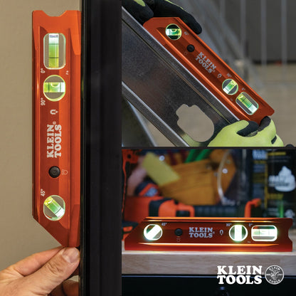 KLEIN TOOLS Aluminum Torpedo Level  High-visibility Orange 935RBLT
