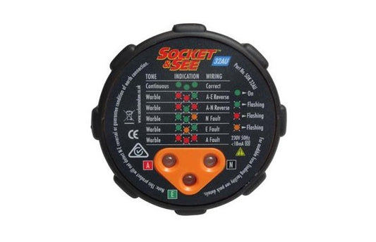 Socket and See - Mains Wiring Tester and Polarity Checker - Socket & See SOK32AU
