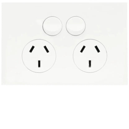 Hager Electrical Finesse Double Power Point/GPO  10Amp HAGWBQP2S-MW