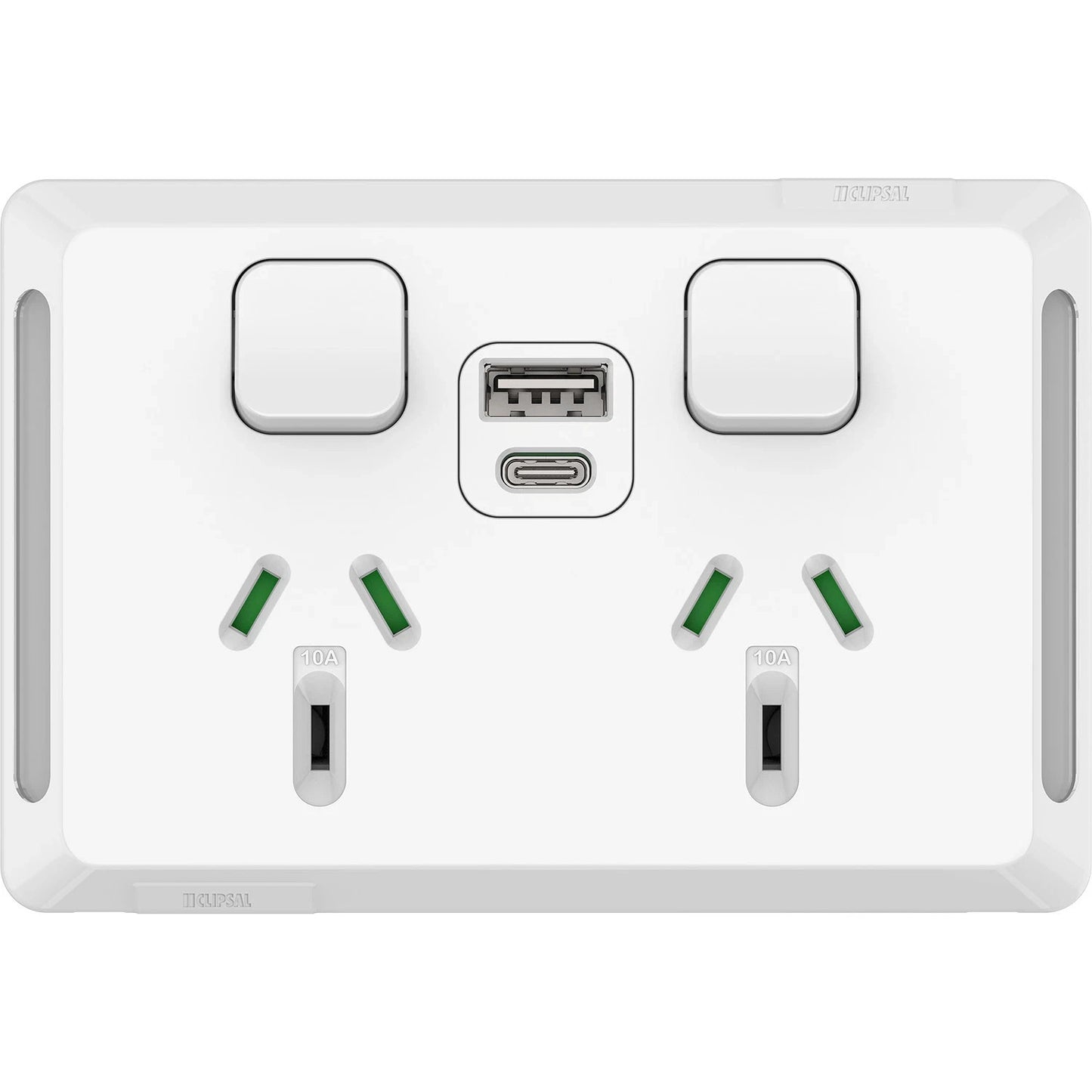 Clipsal by Schneider Electric  Clipsal Pro Series P3025USBAC-XW | Double Power P