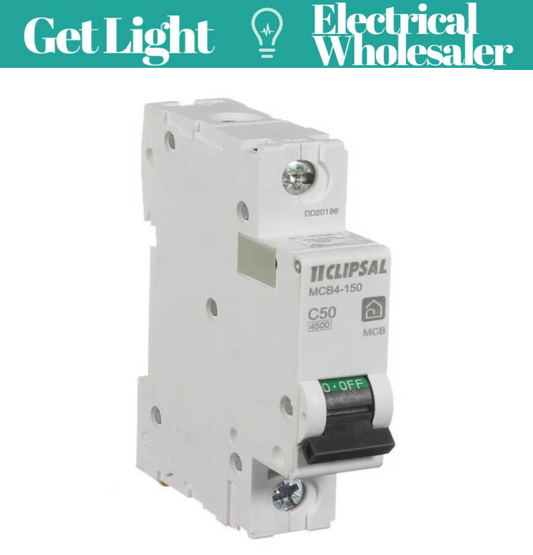 Clipsal by Schneider Electric 50amp Single Pole 4.5kA Circuit Breaker MCB4-150