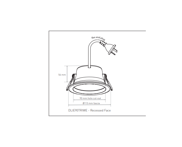 10 PACK - HPM DOWNLIGHT - LDLE90TRIWE Tri-Colour - LED - 90mm Cut Out Flex&Plug
