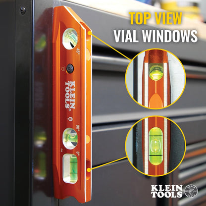 KLEIN TOOLS Aluminum Torpedo Level  High-visibility Orange 935RBLT