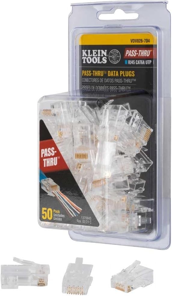 Klein Tools  Klein Tools VDV826-703 |  Pass-Thru™ Modular Data Plug | RJ45-CAT6