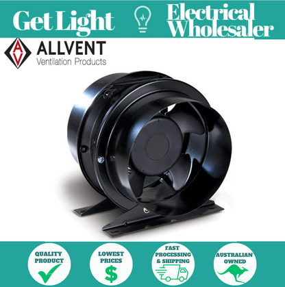 Allvent A Series In-Line Axial Fan  A-40 (100mm) A-60 (150mm)  A-80 (200mm)