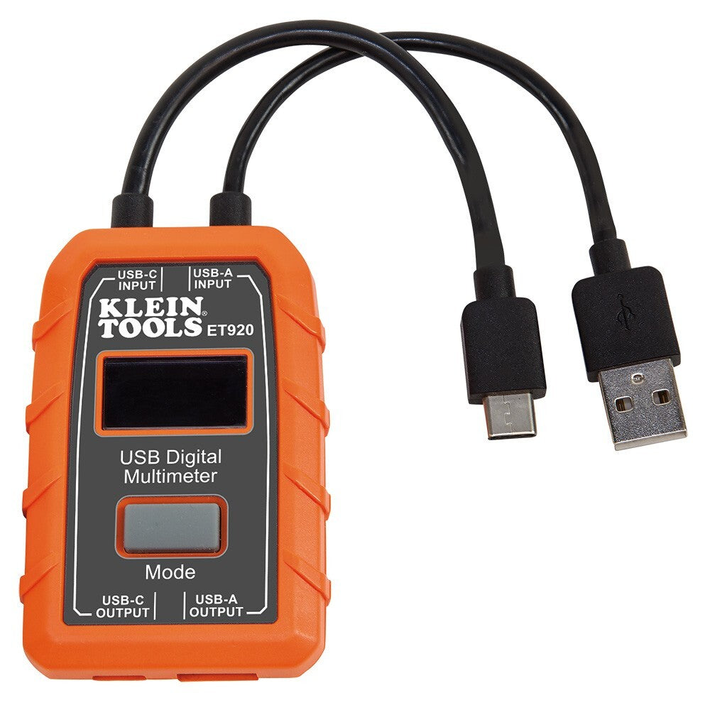 KLEIN TOOLS ET920 USB-A USB-C Digital Voltage Current Power Meter
