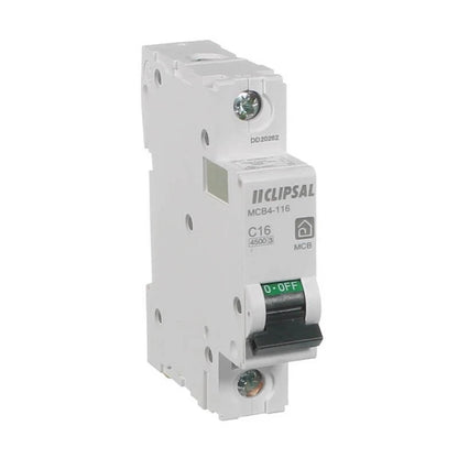 Clipsal by Schneider Electric 16amp Single Pole 4.5kA Circuit Breaker MCB4-116