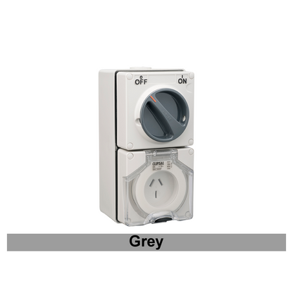 Clipsal 56C320FGY | 3 Flat Pin 20Amp Switched Socket Outlet