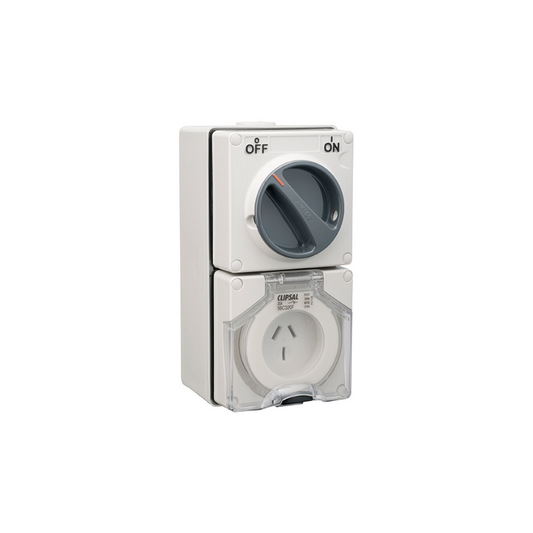 Clipsal 56C320FGY - 3 Flat Pin 20Amp Switched Socket Outlet
