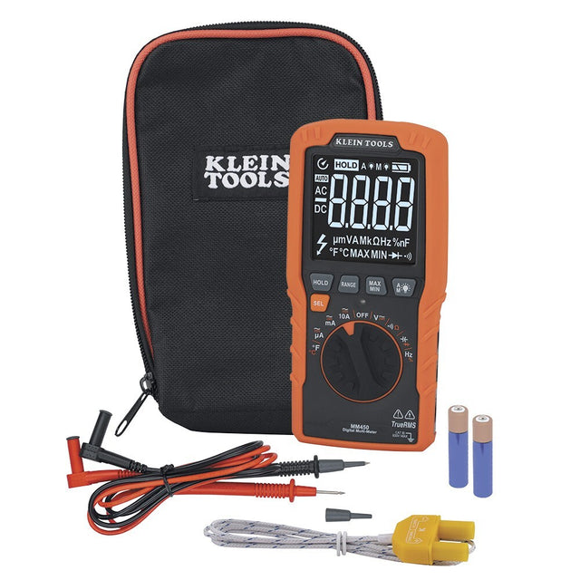 Klein Tools A-MM450 slim TRMS auto-ranging 600V digital multimeter with temperature