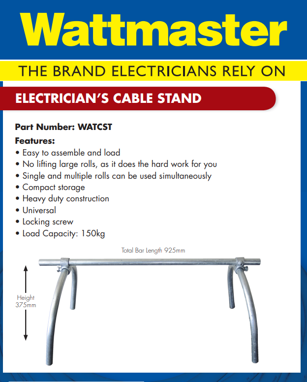 Klein Tools 150kg Cable Stand Drum Roller Stand