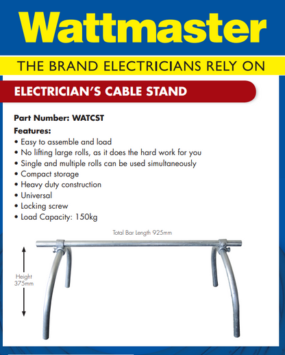 Klein Tools 150kg Cable Stand Drum Roller Stand