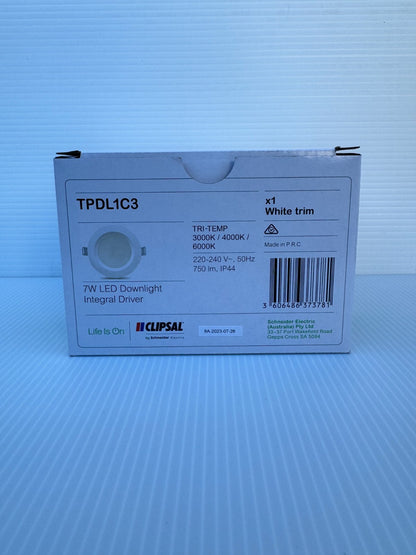x 40 NEW Clipsal 7W Tri-Colour Dimmable LED Downlight Kit 90mm | CLITPDL1C3