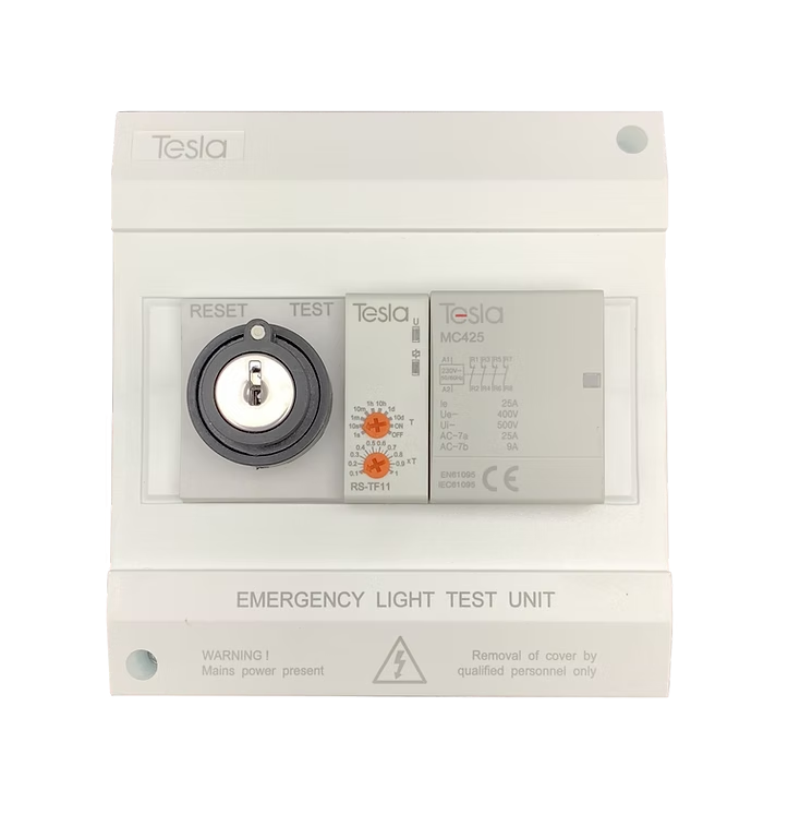 Tesla Emergency Lighting Test Switch | 4 Pole, 25A N/C | Fully Programmable