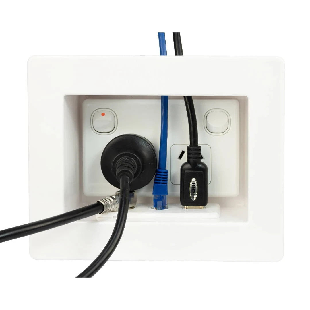 Wall Plate Recessed Box for Power Point Outlet - HIA05DRWP