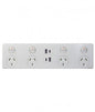 Trader Puma PU4X4AC - Power Point 4 Gang 10A 250V -  Double Pole Plus 4 USB  A&C