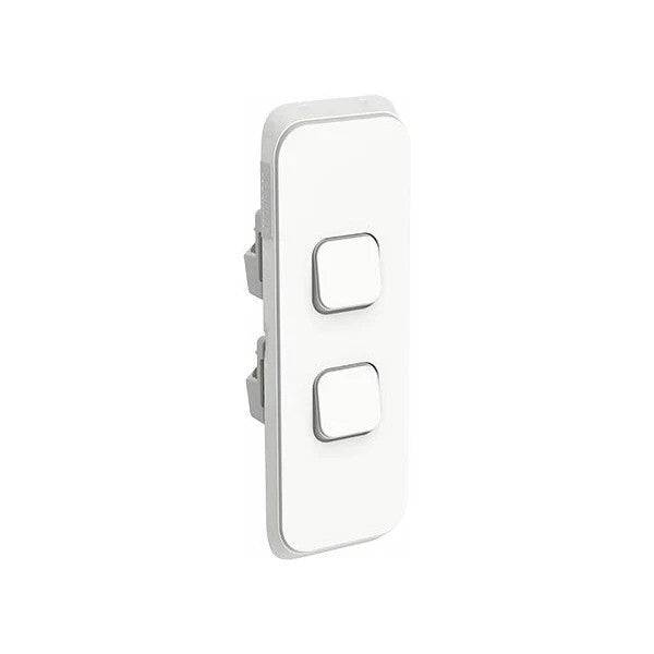 Clipsal Iconic 2 Gang Architrave Switch LED  3042AL-VW