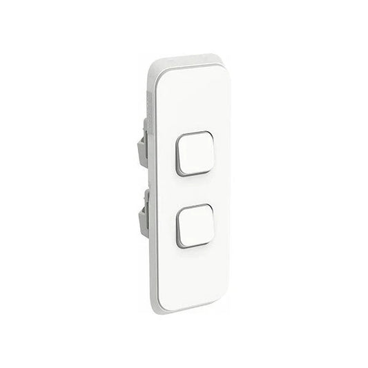 Clipsal Iconic 2 Gang Architrave Switch LED  3042AL-VW