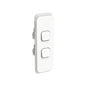 Clipsal 3042AL-VW Iconic 2 gang architrave switch with LED, vivid white