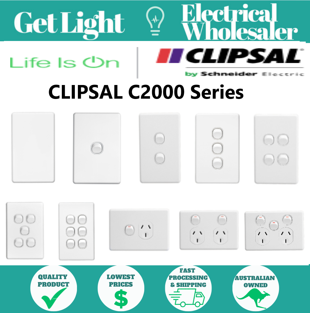 Clipsal Classic Range C2000 Light Switches and Powerpoints White Electric