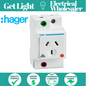 Hager Electrical  SNO10DA - 10 Amp Din Mounted GPO (Double Pole)