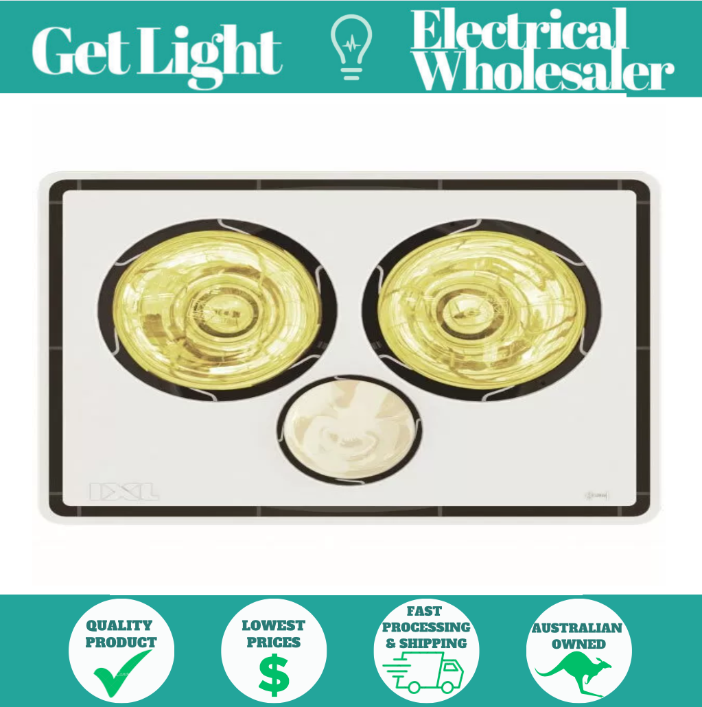 IXL Vivid 3 in 1 Bathroom Tastic + Exhaust Fan 2 x 275W Heat Lamps 11323/11463