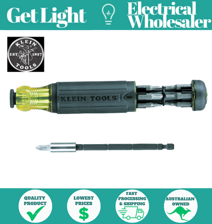 Klein Tools 32303 Multi-Bit Screwdriver/Nut Driver, Impact Rated 14-In-1