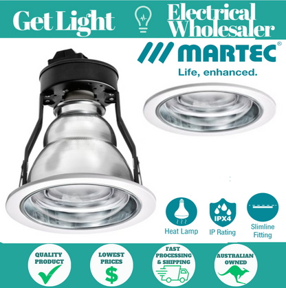 Martec MBHU1LW Uno Single Heat Lamp Bathroom Heater - 1 x 275w - White