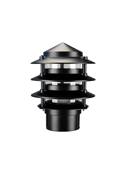 DOMUS BL-100 THREE TIER GARDEN BOLLARD POST LIGHT HEAD BLACK GREEN WHITE BEIGE 3