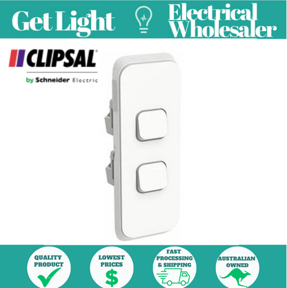 Clipsal Iconic 2 Gang Architrave Switch LED  3042AL-VW