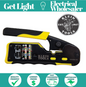 KLEIN TOOLS A-VDV226-110 Pass Thru RJ45 Racheting Compact Crimp Tool, Yellow/Blk