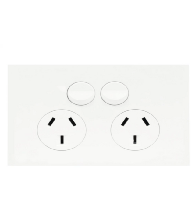 Hager Finesse HAGWBQP2S-MW double power point 10A