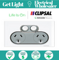 CLIPSAL SATURN 4025-PW - 10A Double Power Point  - Pure White