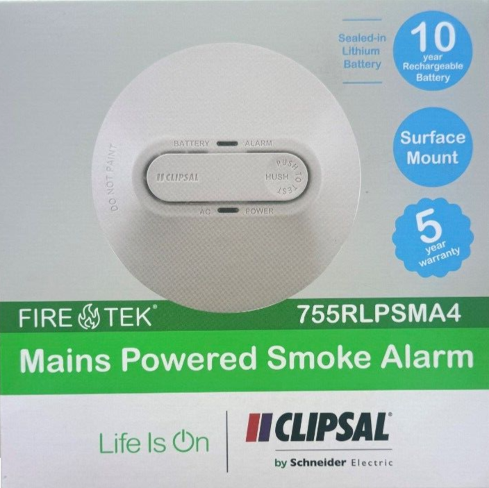 Clipsal by Schneider Electric 755RLPSMA4 | 240V Smoke alarm photoelectric