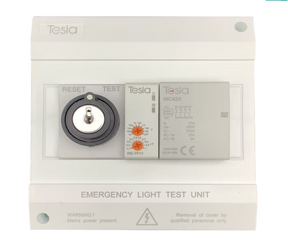 Tesla Emergency Lighting Test Switch | 4 Pole, 25A N/C | Fully Programmable