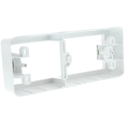 Clipsal 3004M-VW Iconic Quad Socket Mounting Block 2 Gang 38mm Deep Vivid White