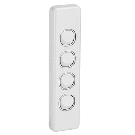 Clipsal 2034A-WE C2000 Architrave Switch 4 Gang 10A White