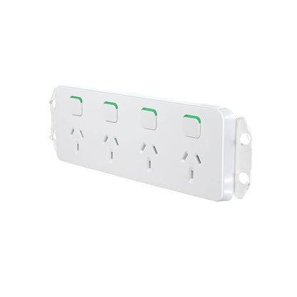 Clipsal 3015/4-VW Iconic Quad Switched Socket Outlet 10A 250V Vivid White